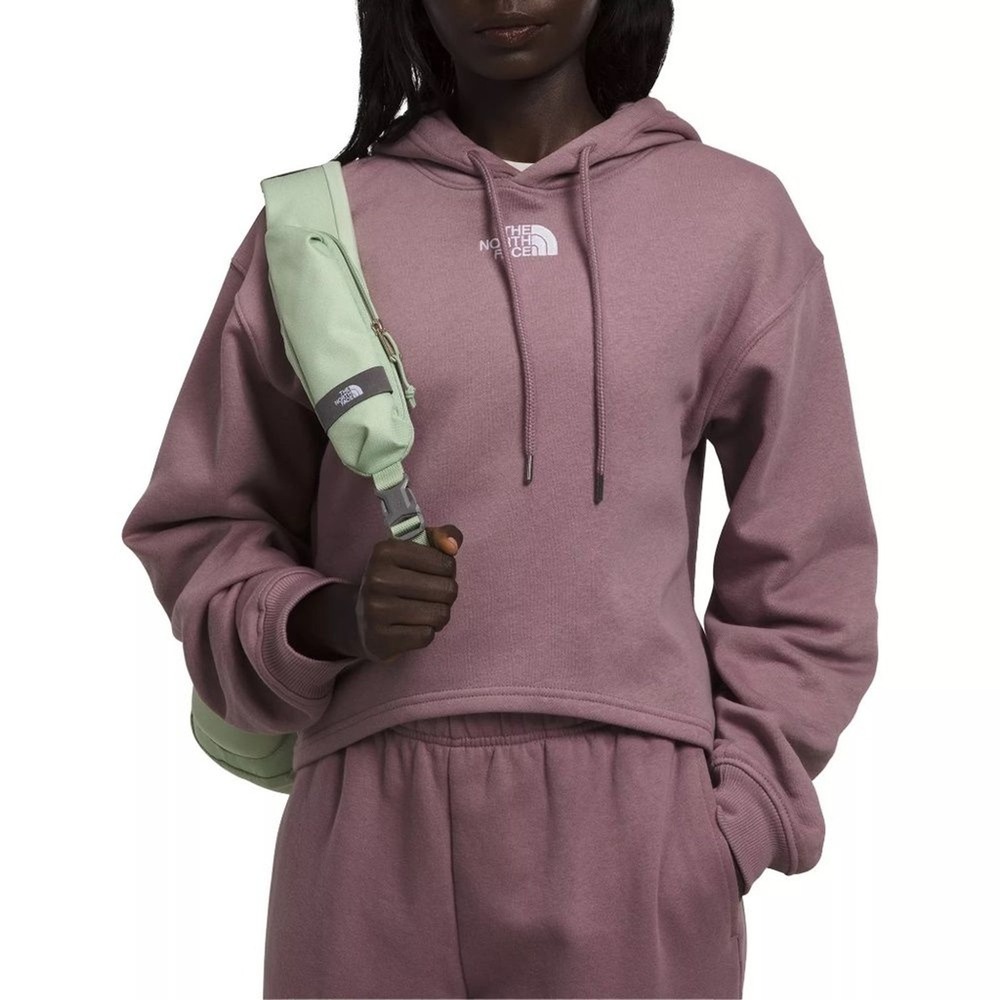 NWT The North Face Evolution Hi-Lo Cropped Relaxed Hoodie Fawn Grey, Women's XL